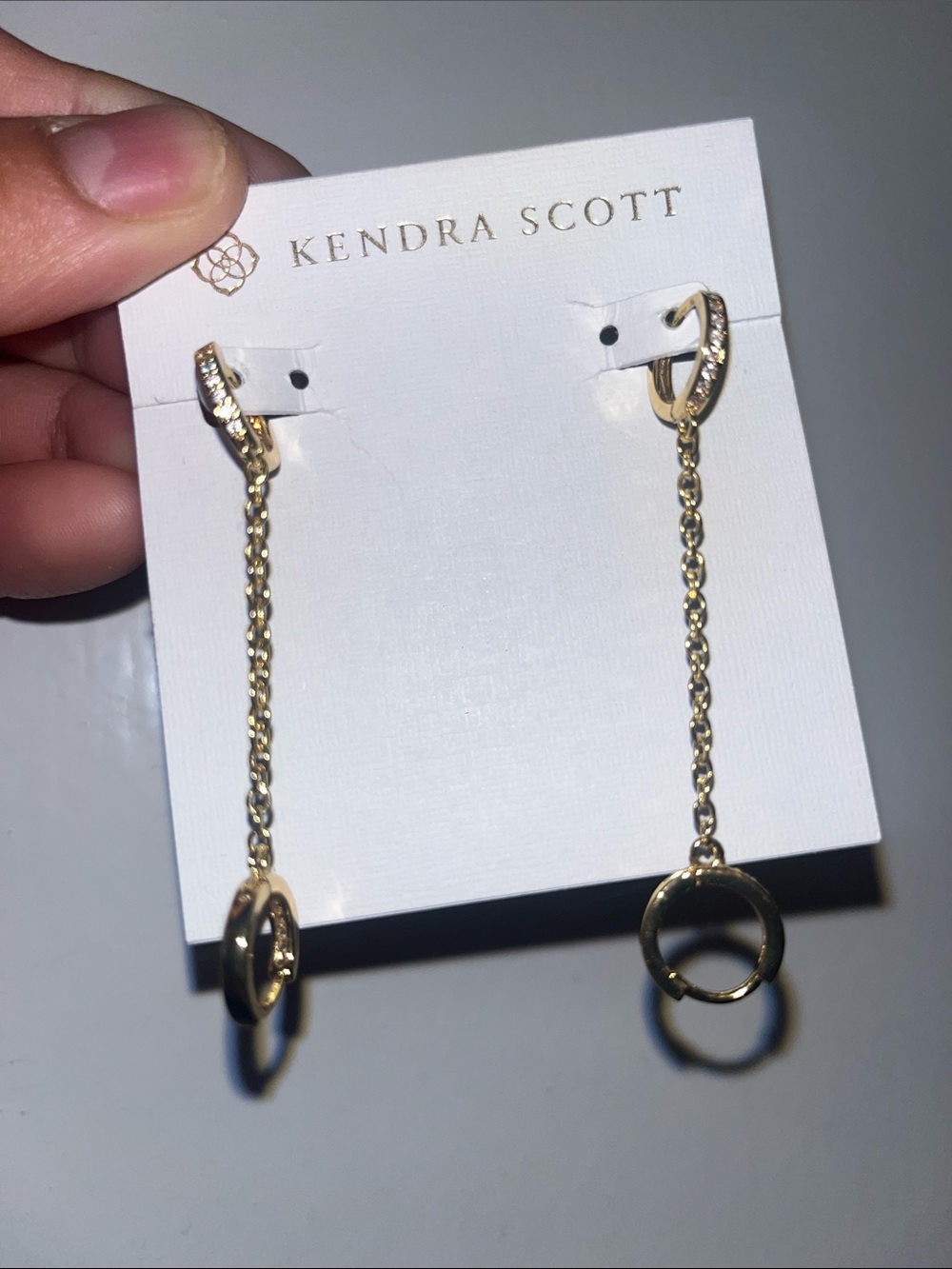 Kendra Scott double Huggies Gold Chain